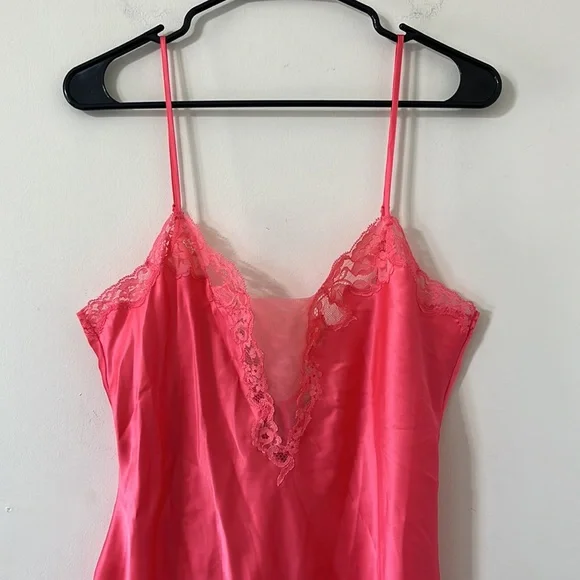Victoria’s Secret Pink Lace Tie Back Adjustable Straps Camisole Tank Top Medium - Picture 2 of 9